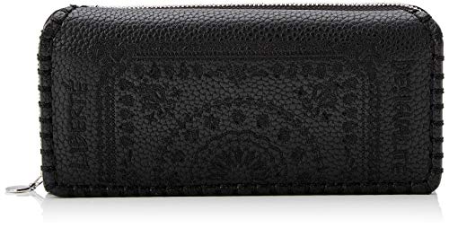 Desigual Wallet Soft Bandana Maria, Billetera para Mujer, Negro (Negro), 3x9.5x20.2 cm (B x H x T)