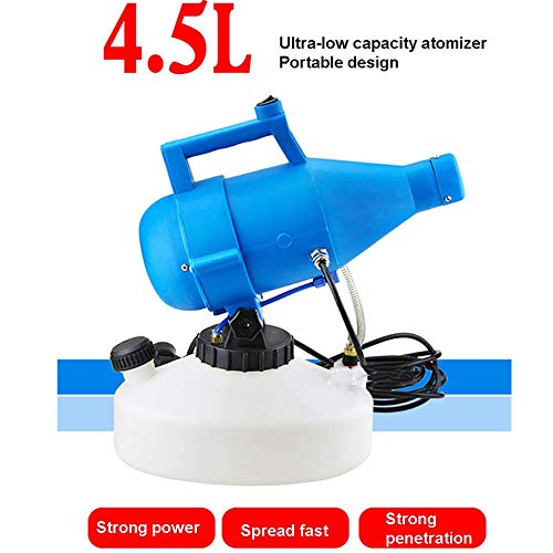 Desinfección eléctrica pulverizador, 4.5L Fogger máquina de desinfección nebulizador, 0-30 micras, 8M-10M Distancia de pulverización para el Hospital de la Empresa Granja Escuela de Hostelería