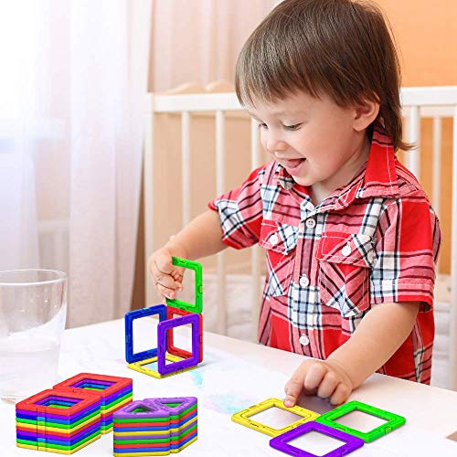 Desire Deluxe Bloques de Construcción Magnéticos Infantiles - Juego Creativo Educativo de 94 Piezas de Formas Geométricas con Imanes para Estimular la Imaginación Niños y Niñas