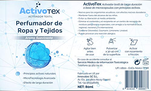 Desodorante de Tejidos para sábanas, Toallas, Cortinas, Ropa, Zapatillas - Spray antiolores para el hogar - Elimina los Malos olores del sofá y sillones (80 ml)