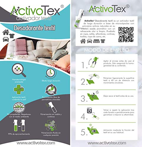Desodorante de Tejidos para sábanas, Toallas, Cortinas, Ropa, Zapatillas - Spray antiolores para el hogar - Elimina los Malos olores del sofá y sillones (80 ml)