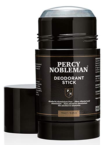 Desodorante en barra natural de Percy Nobleman - Desodorante exclusivo para hombres con aloe vera y una mezcla de hamamelis. Sin aluminio, 75 ml