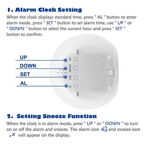 Despertadores, [Regalos Originales] HAMSWAN Reloi Alarma, Clock, Despertadores Cambiado Entre 7 Colores con 8 Tonos, Temperatura para Padres Estudios y Niños ect.