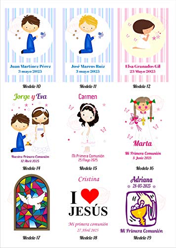 Detalles y Recuerdos de Primera Comunión Para Invitados - Jabones Personalizados de Té Verde - Un Original Regalo Para Amigos y Familiare- 50 Jaboncitos Personalizados y Dos Cestos.