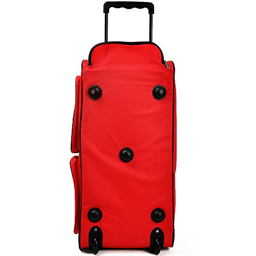 Deuba Bolsa de Viaje Rojo Maleta de 85 litros con Bolsillos y candado Bolsa de Deporte de Cabina con Mango teléscopico