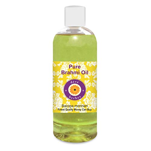 Deve Herbes Pure Brahmi Oil (Bacopa monnieri) 100% de grado terapéutico natural 200 ml (6.76 oz)