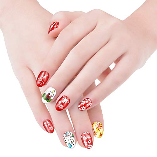 Dewel Nail Art Stamping 10pcs Placas Estampacion Uñas para Manicura con Sello de Silicona Diseño para Navidad