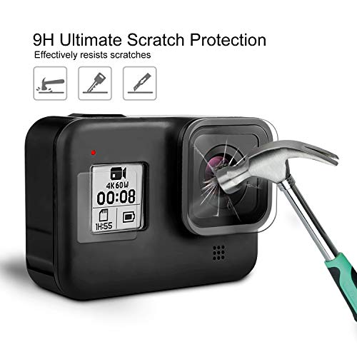 Deyard Protector de Pantalla para GoPro Hero 8 Black, Película Protectora de Pantalla +Película Protectora de Lente+ Protección de Pequeña Pantalla, Accesorios para GoPro Hero 8(6 Piezas)