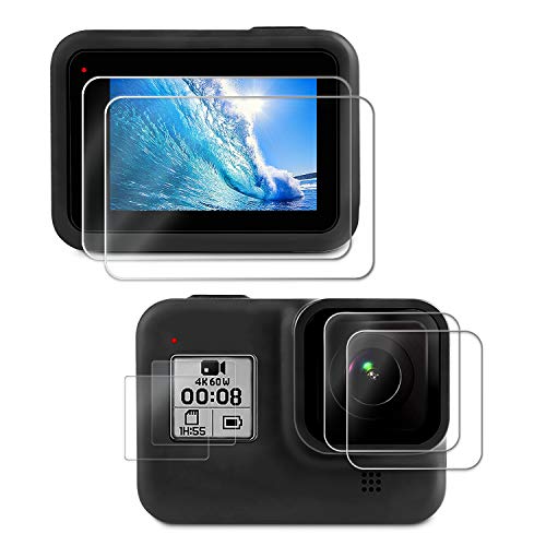 Deyard Protector de Pantalla para GoPro Hero 8 Black, Película Protectora de Pantalla +Película Protectora de Lente+ Protección de Pequeña Pantalla, Accesorios para GoPro Hero 8(6 Piezas)