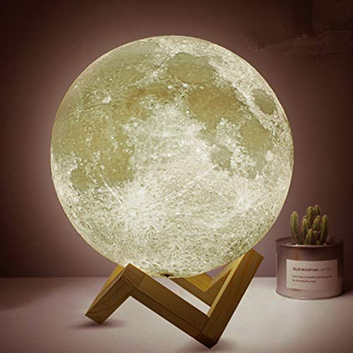 DFDLNL Lámpara de Luna de impresión 3D 8cm USB Luz táctil LED Luminaria Iluminación Lámpara de Dormitorio Luz Nocturna Cambio de Color Luz