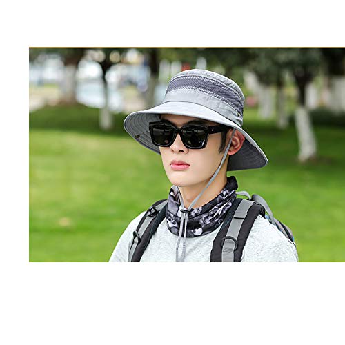 DFGVDFVBDFV Sombrero de Sol, Playa del Verano del Sombrero UV Plegable Ajustable Chin Chin Correa,B
