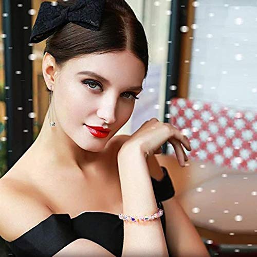 DFSF 3 pizeas Pequeño y romántico, Brillante, Aurora Boreal, Pulsera de Cristal, Pulsera con Cuentas, Regalo de niña de Moda