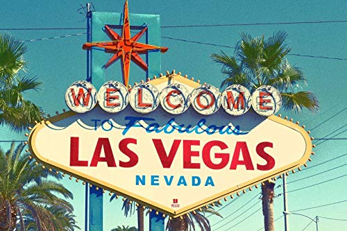 DGBELL Las Vegas Retro Pared Decoración Estaño Firmar Único Póster Vendimia Placa de Metal para Hombre Cueva Café Oficina Película Teatro