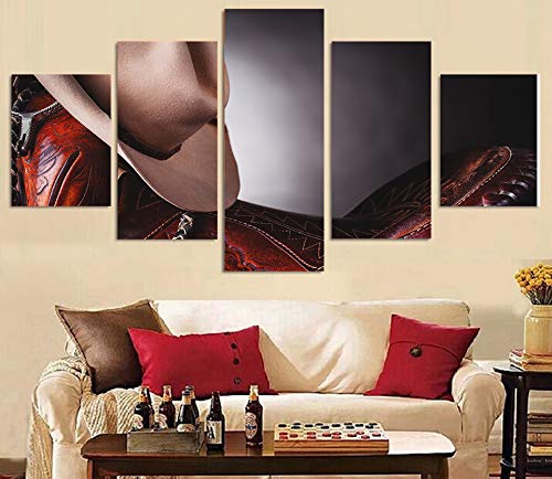 DGGDVP Pinturas de Pared Sillín Sombrero de Cuero Pintura Impresión de Lienzo Decoración de la habitación Impresión de póster Imagen Lienzo Tamaño 1 con Marco