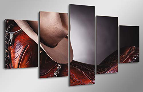 DGGDVP Pinturas de Pared Sillín Sombrero de Cuero Pintura Impresión de Lienzo Decoración de la habitación Impresión de póster Imagen Lienzo Tamaño 1 con Marco