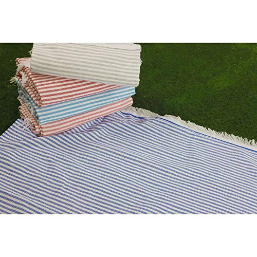 DHestia - Pareo Toalla de Playa con Flecos 100% Algodón de 150x100 cm. Mahal (Perla)