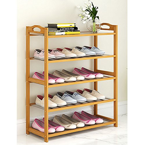 DHMHJH Estantería de Zapato de Madera sólida Minimalista Moderna de 5 Capas Estantería de almacenaje de Carga Multifuncional Organizador de Cabina Estante de Zapato económico casero Zapatero