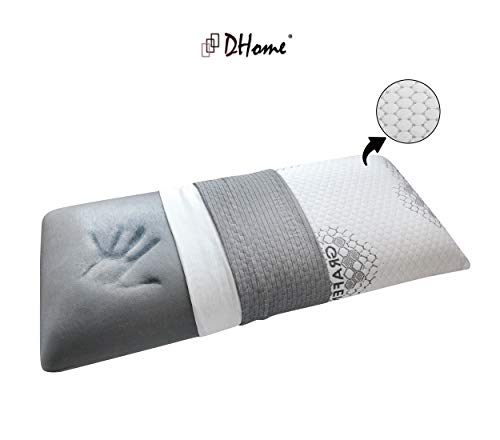 DHOME Almohada Almohadas de Viscografeno Hilo Plata viscoelastica grafeno visco (90cm, 2 Unidades)