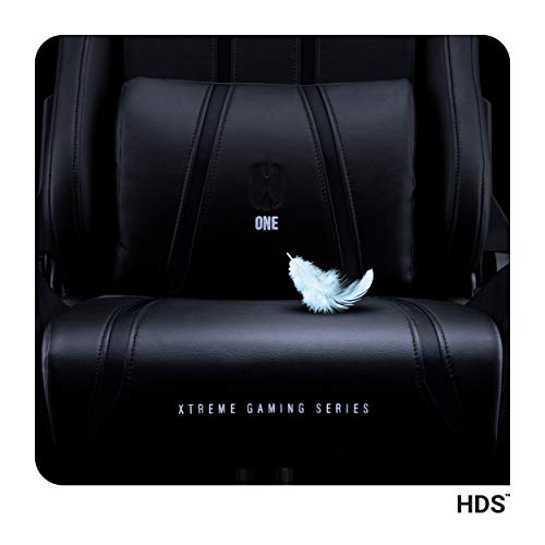 Diablo X-One 2.0 Silla Gaming Gamer Oficina Sillon de Ordenador Reposabrazos Ajustables Cuello/Cojín Lumbar Diseño Ergonómico (Negro, Normal)