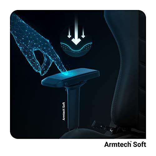 Diablo X-Ray Gaming Silla de Oficina Silla Gamer Apoyabrazos 2D Diseño Ergonomico HQ Cuero Sintético Perforación Función de Inclinación Soporta hasta 200 kg (Negro-Gris, XL)