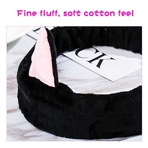 Diademas de Maquillaje para Mujeres, Diademas Elásticas para el Cabello, Toalla de Belleza para Rostro SPA Banda para el Cabello para Adultos para Lavado de Cara y Maquillaje (Negro)