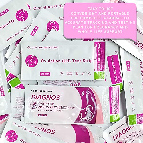 DIAGNOS-30Tests de Ovulación 20 mIU/ml y 5 Pruebas de Embarazo 10mIU/ml - Nuevo Formato Económico de 2,5 mm.