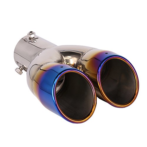 Diámetro del tubo de escape de 62 mm de acero inoxidable punta del silenciador Tail Universal Outlets doble End Pipe Azul