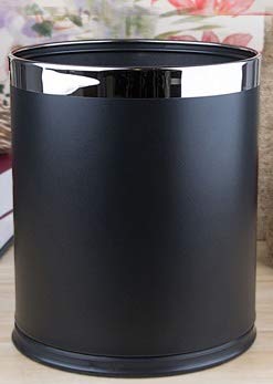 DIAO luz Sencillo y Moderno Cubo de Basura doméstica Gran salón de Alto Grado Oficina del Hotel Aseo Cocina (Negro)