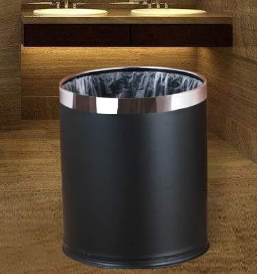 DIAO luz Sencillo y Moderno Cubo de Basura doméstica Gran salón de Alto Grado Oficina del Hotel Aseo Cocina (Negro)