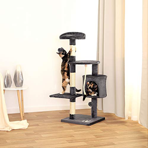 dibea Árbol rascador para Gatos, 112 cm (Gris)