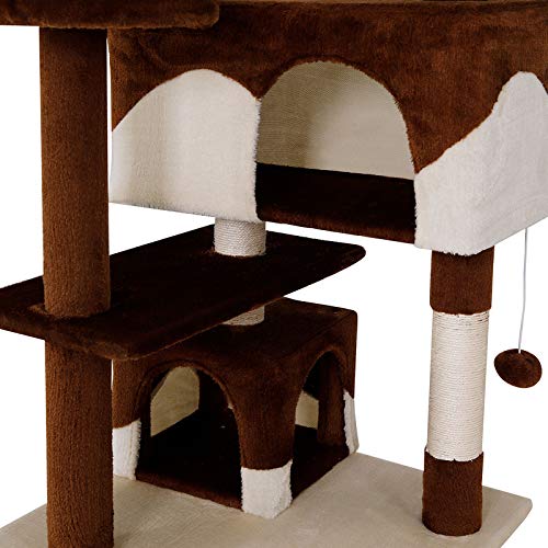 dibea KB00302 Árbol Rascador para Gatos, Altura 130 cm, Escalador Grande Color marrón/Beige