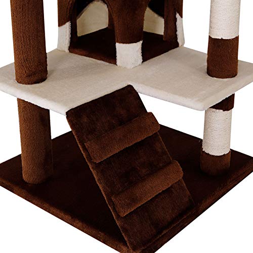 dibea KB00302 Árbol Rascador para Gatos, Altura 130 cm, Escalador Grande Color marrón/Beige