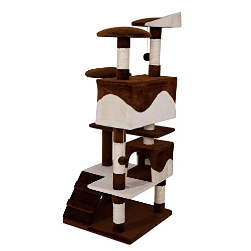 dibea KB00302 Árbol Rascador para Gatos, Altura 130 cm, Escalador Grande Color marrón/Beige