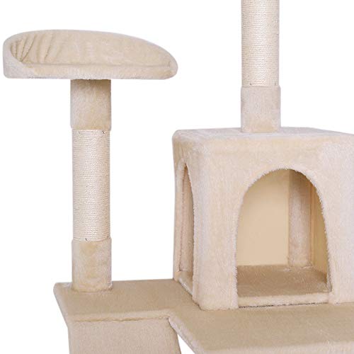 dibea Rascador para Gatos Árbol Escalador arañar Juguete para Mascotas (Beige)