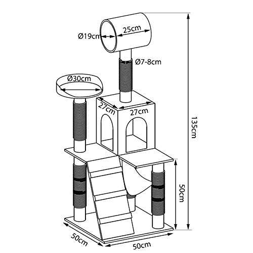 dibea Rascador para Gatos Árbol Escalador arañar Juguete para Mascotas (marrón)