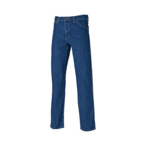 Dickies - Pantalones vaqueros para hombre (34 R) (algodón lavado a piedra), color azul