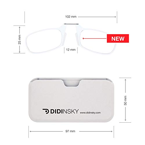 DIDINSKY Gafas de lectura sin patillas graduadas para hombre y mujer transparentes. Gafas de presbicia para hombre y mujer flexibles e irrompibles para vista cansada. White +1.5 – MOMA