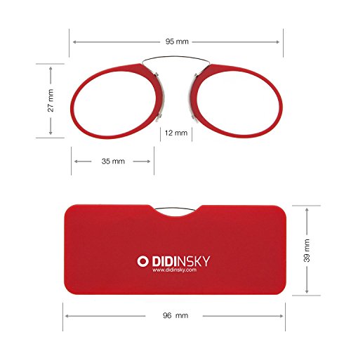DIDINSKY Gafas de lectura sin patillas graduadas para hombre y mujer transparentes. Gafas de presbicia para hombre y mujer retro o vintage para vista cansada. Red +2.5 – ORSAY