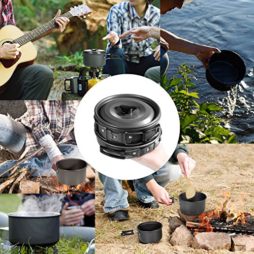 Diealles Utensilios Cocina Camping, Set Cocina Camping para Excursión, Acampada, Senderismo, Adecuado para 2-3 Personas