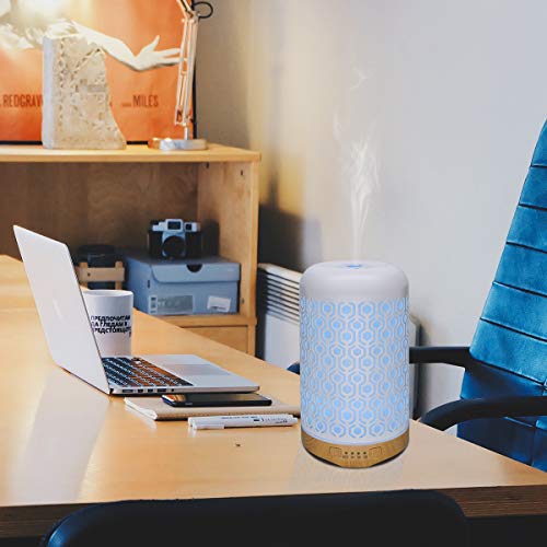 Difusor de aceite esencial de aromaterapia,humidificador silencioso con protección de apagado automático sin agua para SPA,oficina Y casa (Cuadros,250ml)