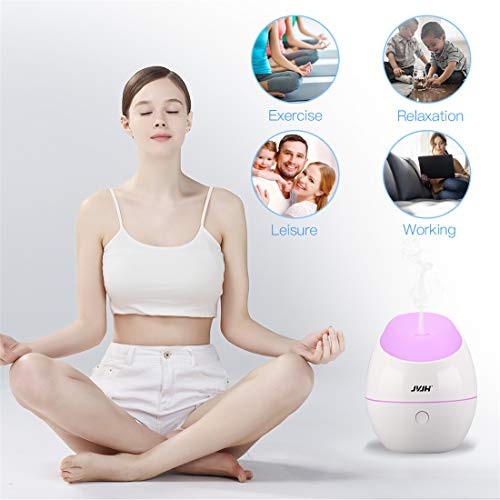 Difusor de Aceite Esencial USB, Difusor de Aroma Portátil de 120 ml, Purificador de Aire de 7 Colores, Con Función de Protección Contra la Escasez de Agua, Para el Hogar y la Oficina (W)