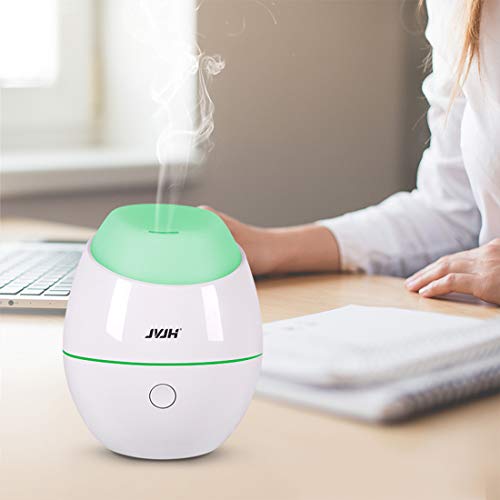 Difusor de Aceite Esencial USB, Difusor de Aroma Portátil de 120 ml, Purificador de Aire de 7 Colores, Con Función de Protección Contra la Escasez de Agua, Para el Hogar y la Oficina (W)