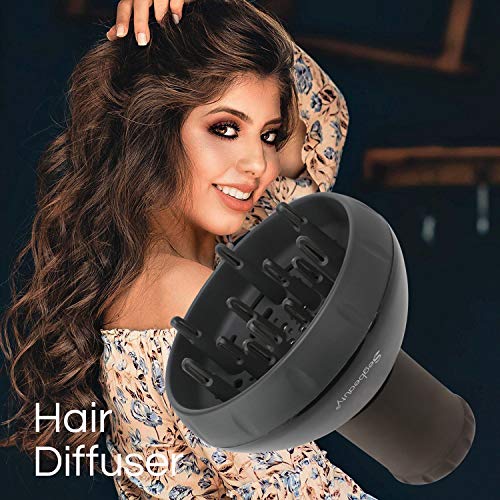 Difusor de cabello para cabello rizado, Segbeauty Difusor mejorado para cabello ondulado, accesorio de difusor de salón profesional para secador de cabello con boquilla de 1.57-1.97in