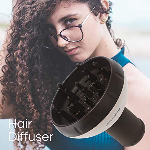 Difusor para secador de cabello, Segbeauty Mejorado Difusor de cabello para cabello ondulado rizado Accesorio para difusor de salón profesional para soplador con boquilla de 1.57-1.97 in