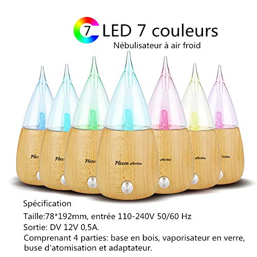 Difusores de aceite perfumado, nebulizador eléctrico de aceites esenciales. Aromaterapia por nebulización seca y fría respetando las cualidades terapéuticas de los aceites esenciales.7 colores. H5529