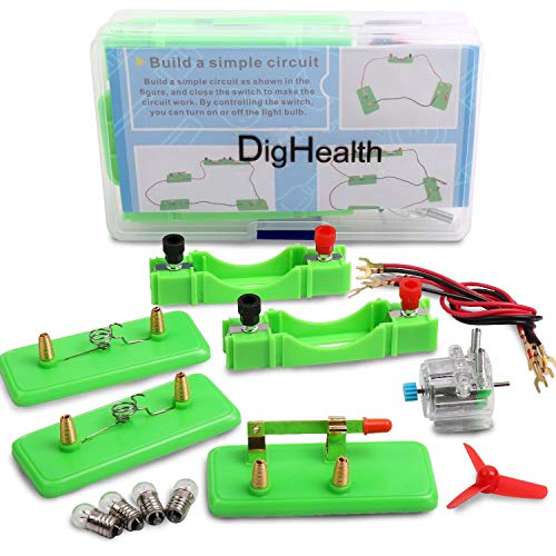 DigHealth Kit Circuito Eléctrico, Juguetes Educativos Montessori, Kit Ciencia para Niños, Kit de Experimentación Física para Aprendizaje Básico de Circuitos