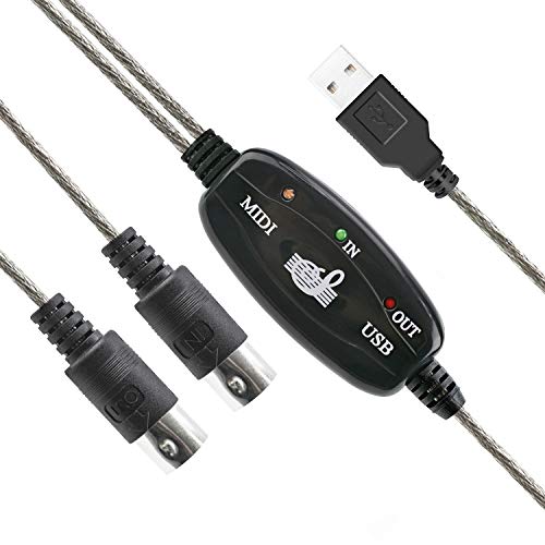 DIGIFLEX USB Midi Cable Adaptador para Teclado Musical a PC Ordenador Portátil Soporta XP Vista Win 7 Mac