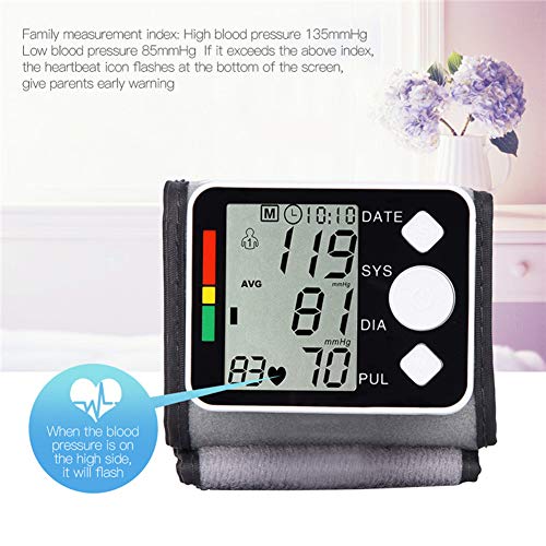 Digital de Alta definición Manguito tonómetro Pantalla LCD Pantalla de muñeca Monitor de presión Arterial del Pulso del corazón del Dispositivo medidor Tasa tensiómetro