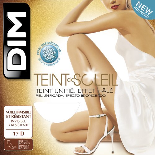 Dim Teint de Soleil Panty Medias, Doré, 4 para Mujer