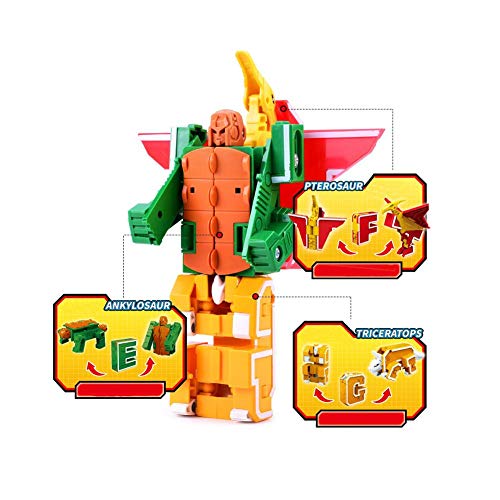 Dinosaurios Robot Juguetes, Robot Deformación, 26 Letras Transformar Figuras de Robot, Dinosaurio/Animales/Robots montados, para niños en Edad Preescolar
